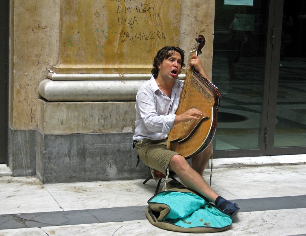 Performer with Peculiar Instrument